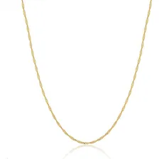 Corrente Cordão Colar Ouro 18k Feminina Singapura 45cm Cor Ouro Amarelo Foto mini  2