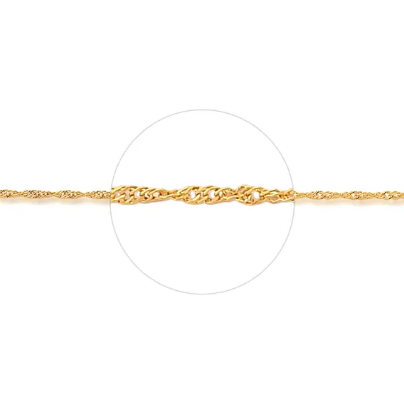 Corrente Cordão Ouro 18k Feminina Singapura 45cm Cor Amarelo Foto 1