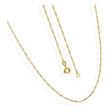 Corrente Cordão Ouro 18k Feminina Singapura 45cm Cor Amarelo Foto mini  3