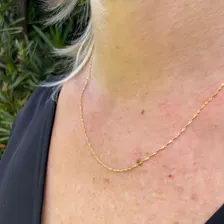 Corrente Cordão Ouro 18k Feminina Singapura 45cm Cor Amarelo Foto mini  2