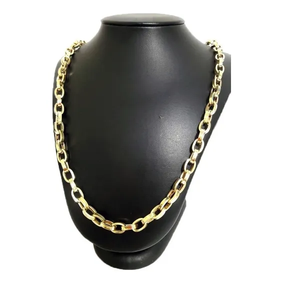 Corrente Cordão Baguete 30 Gramas 6mm 60cm Ouro 18k 750 Cor Amarelo Foto 1