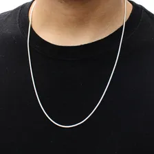 Corrente Cordão De Prata Trançada Rabo De Rato 60cm Cor Prateado Foto mini 1