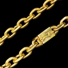 Corrente Cordão Moeda Antiga 9mm Elo Cadeado 70cm Premium Cor Dourado Foto mini 2