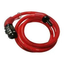 Corrente De Segredo Cadeado Antifurto Para Estepe Bike Moto Cor Vermelho Foto mini 2