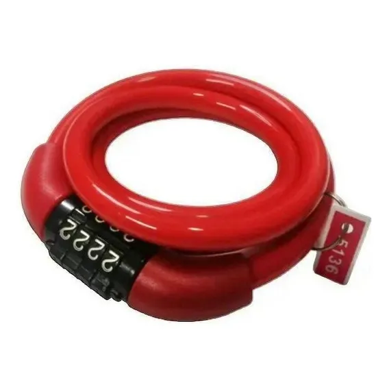 Corrente De Segredo Cadeado Antifurto Para Estepe Bike Moto Cor Vermelho Foto 1