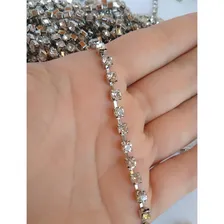 Corrente De Strass E-NVK Em Metro Ss16 5 Metros Cor Prata Foto mini 3