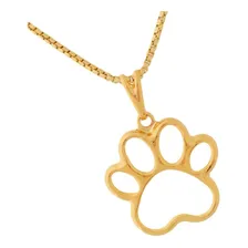 Corrente E Pingente Patinha De Cachorro Em Ouro 18k Banhado Cor Dourado Foto mini 2