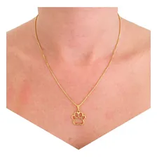 Corrente E Pingente Patinha De Cachorro Em Ouro 18k Banhado Cor Dourado Foto mini 4