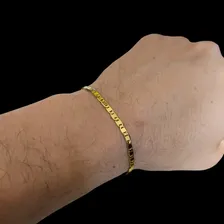 Corrente E Pulseira Piastrine Pingente Medalha Banhada Ouro Cor Dourado Foto mini  3