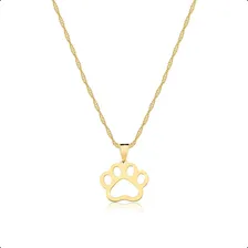 Corrente Feminina De Ouro 18k 750 45cm Com Pingente Patinha Cor Ouro Amarelo Foto  mini 1