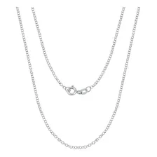 Corrente Feminina De Ouro Branco 18k Elo Português 45cm 1mm Foto  mini 1