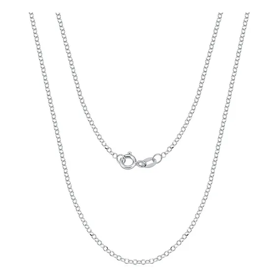 Corrente Feminina De Ouro Branco 18k Elo Português 45cm 1mm Foto 1