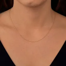 Corrente Feminina Ouro 18k Veneziana 45 Cm Cor Dourado Foto mini 3