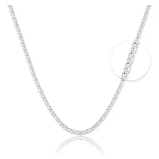 Corrente Feminina Pipoca Diamantada 45cm De Prata925 Top Cor Prata Foto mini 3