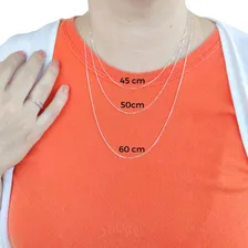 Corrente Feminina Veneziana Curta 45cm Fina Em Prata 925 Foto mini 3
