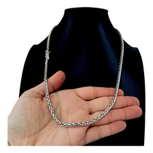Corrente Groumet Palmeira Prata 925 Fecho Gvta 4mm 50cm Bali Cor Prateado Foto mini 1