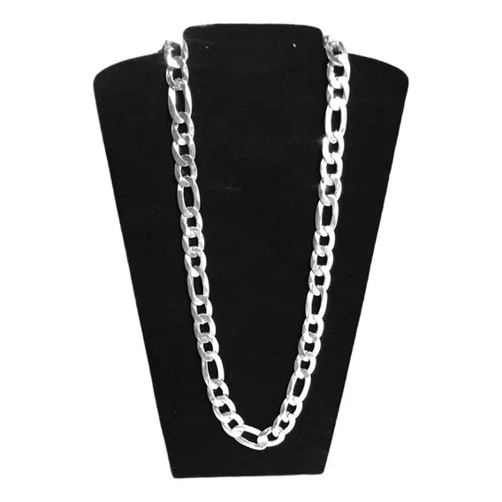 Corrente Grumet Escama 60cm Grossa Prata Maciça 14mm 3x1 Cor Prateado Foto 1