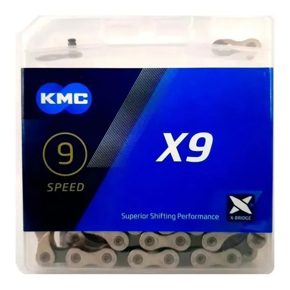 Corrente Kmc X9 Silver Prata 116l 9v Shimano Sram Mtb Speed Foto 1