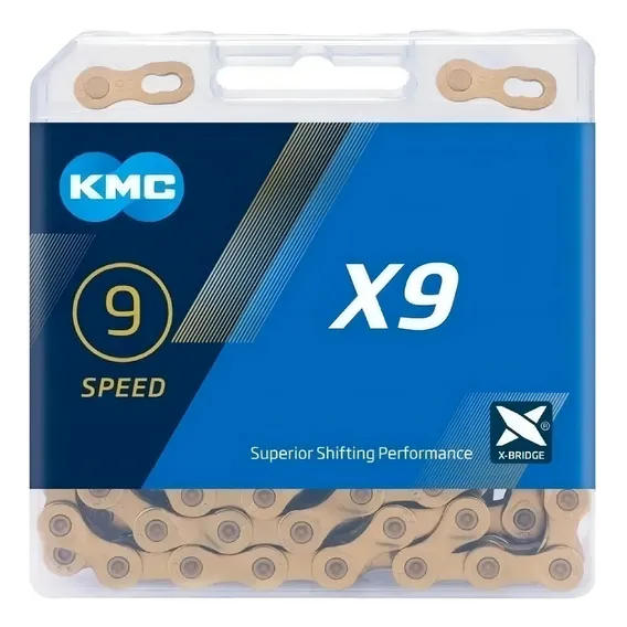 Corrente Kmc X9 Ti-n Gold Dourado 116l 9v Shimano Sram Mtb Foto 1