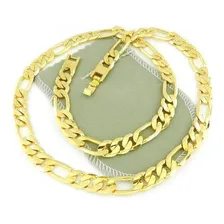 Corrente Masculina 53cm 1cm Folheada Ouro Cr140 Foto mini 1