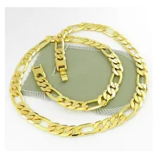 Corrente Masculina 53cm 1cm Folheada Ouro Cr140 Foto mini 2