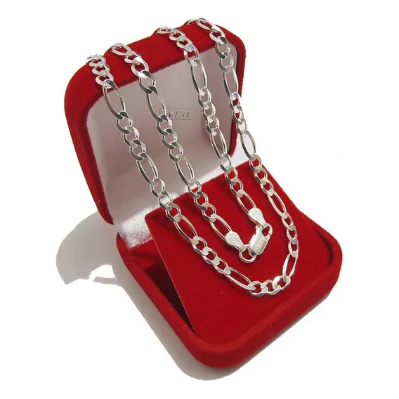 Corrente Masculina 70cm Cordão De Prata 925 5mm Grumet Flat Escama Peixe Italiana Pura Legitima Escamada Maciça Cor Prata 3x1 Foto 1