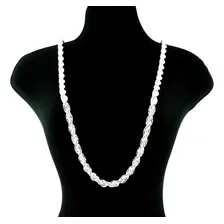Corrente Masculina 80cm 4mm Largura Folheada Prata Cr790 Cor Prateado Foto mini 1