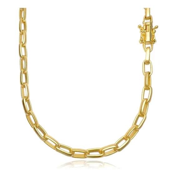Corrente Masculina Carrier Arredondada Banhado A Ouro 18k Foto 1