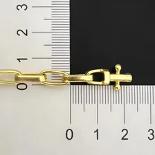 Corrente Masculina Carrier Arredondada Banhado A Ouro 18k Foto mini 2