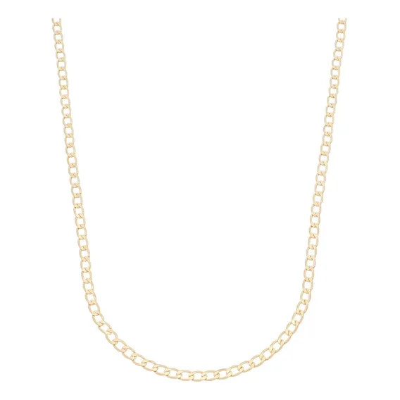 Corrente Masculina Dourada Banhada Ouro 18k Fio Grumet 3mm Foto 1