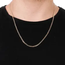 Corrente Masculina Dourada Banhada Ouro 18k Fio Grumet 3mm Foto mini  2