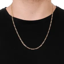 Corrente Masculina Dourada Banhado Ouro 18k Elo 3x1 Foto mini 2