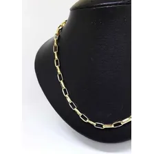 Corrente Masculina Elo Alongado Redondo 60cm Banho 18k Ouro Cor Dourado Foto mini 3