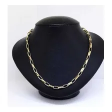 Corrente Masculina Elo Alongado Redondo 60cm Banho 18k Ouro Cor Dourado Foto mini 2