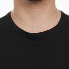 Corrente Masculina Neymar Prata925 Pingente Cruz Cravejada Cor Prateado Foto mini 2