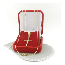 Corrente Masculina Ouro 80cm + Cruz 30mm - Wnbijouterias Foto mini  2