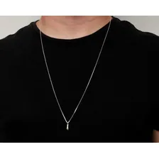Corrente Masculina Pingente Prata 925 Cor Prateado Foto mini 1