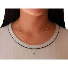 Corrente Olho Grego Prata 925 Colar Feminino 45cm Perfeita Cor Prateado Foto mini  3