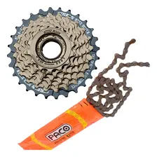 Corrente P/ Bicicleta 21 Marchas + Catraca De Rosca Sunrun 7 Velocidades 14/28 Dentes Index Bike Bicicleta Aro 29 26 24 Cubo De Rosca 21 Marchas Foto mini 1