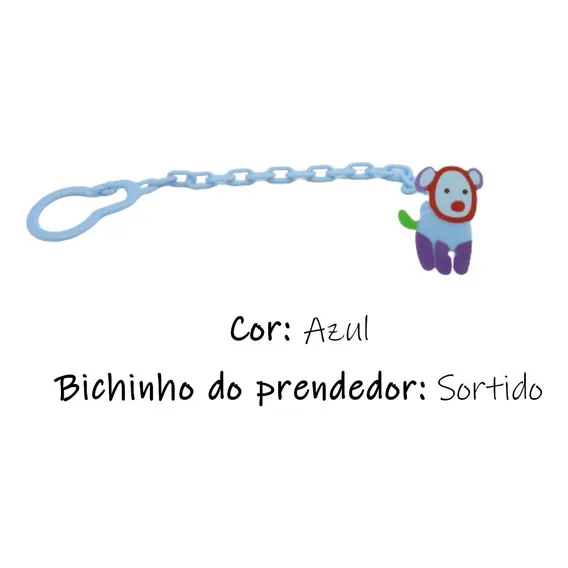 Corrente Para Chupeta 24 Cm Rosa , Azul Ou Amarela Foto 1