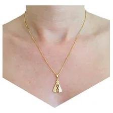 Corrente Pingente Nossa Senhora Aparecida Banhado A Ouro 18k Cor Dourado Foto mini 3