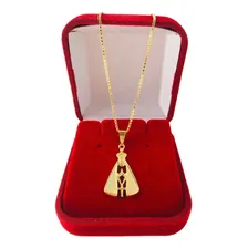 Corrente Pingente Nossa Senhora Aparecida Banhado A Ouro 18k Cor Dourado Foto mini 1