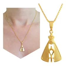 Corrente Pingente Nossa Senhora Aparecida Banhado A Ouro 18k Cor Dourado Foto mini 4