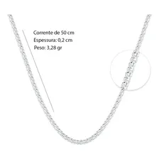 Corrente Pipoca Diamantada Bali Prata 925 De 50cm Cor Prata 925 - 50cm Foto mini 4