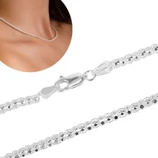 Corrente Pipoca Diamantada Bali Prata 925 De 50cm Cor Prata 925 - 50cm Foto mini  3