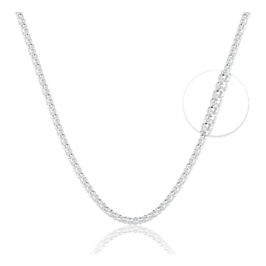 Corrente Pipoca Diamantada Bali Prata 925 De 50cm Cor Prata 925 - 50cm Foto 1