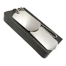 Corrente Placa Lisa Identificação Exército Dog Tag Aço Inox Cor Prateado Foto  mini 1