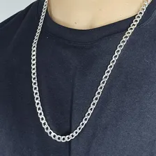 Corrente Prata 925 Cordão Masculino 60cm 7mm Grossa Grumet Foto mini 2