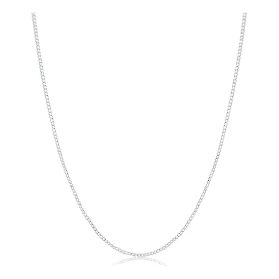 Corrente Prata 925 Grumet 1x1 Fina 60cm 2mm Foto 1