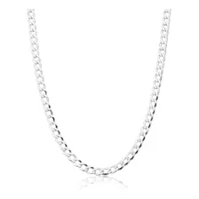 Corrente Prata 925 Maciça Cordão Masculino 5mm 70cm Cor Prateado Foto  mini 1